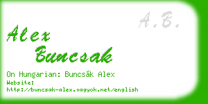 alex buncsak business card